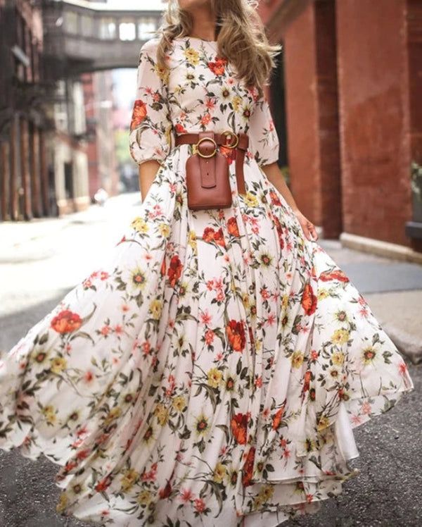 LARA | FLOWER MAXI DRESS - Multicolor