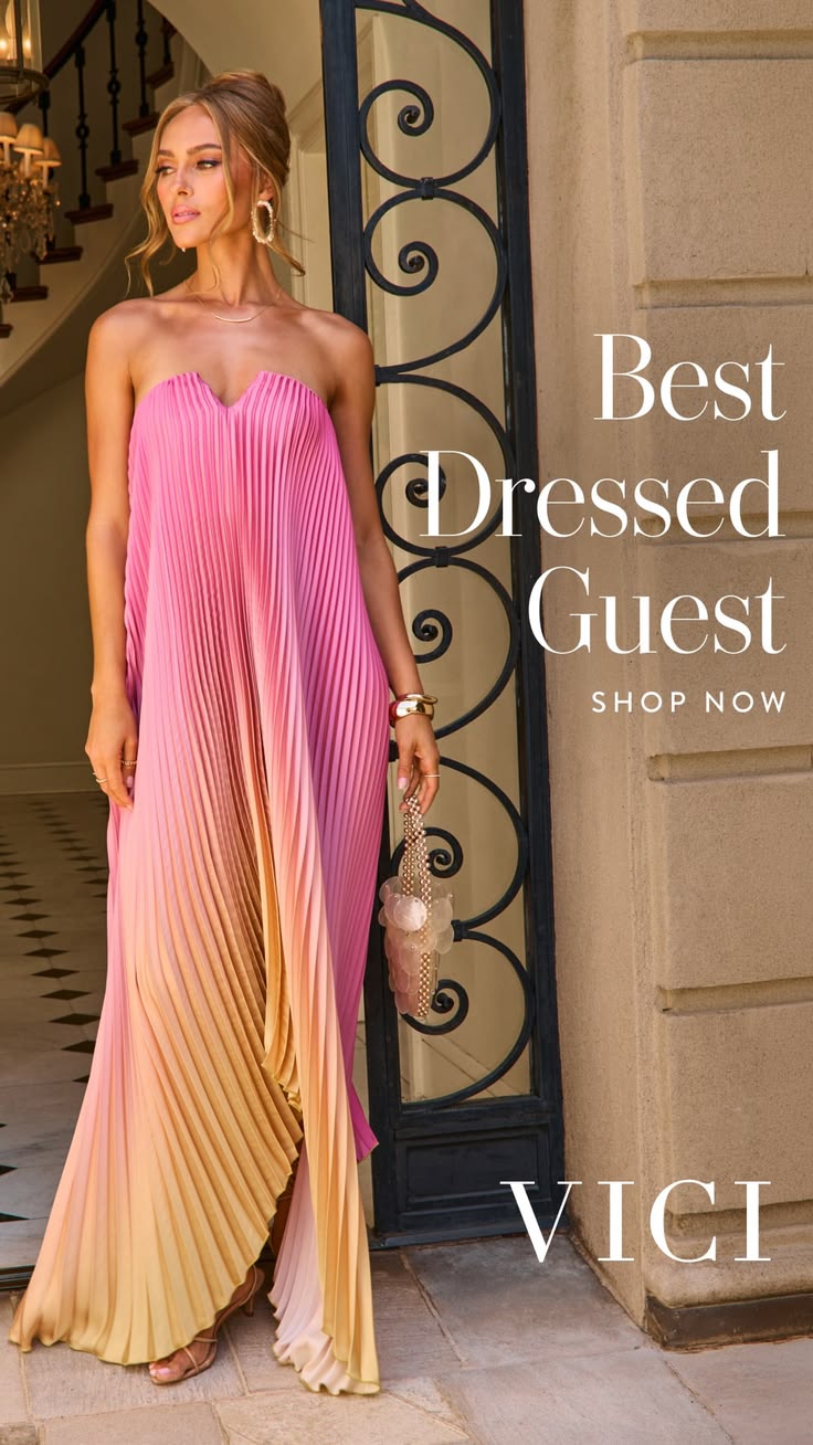 CORINNE | PLEATED MAXI DRESS - Multicolor