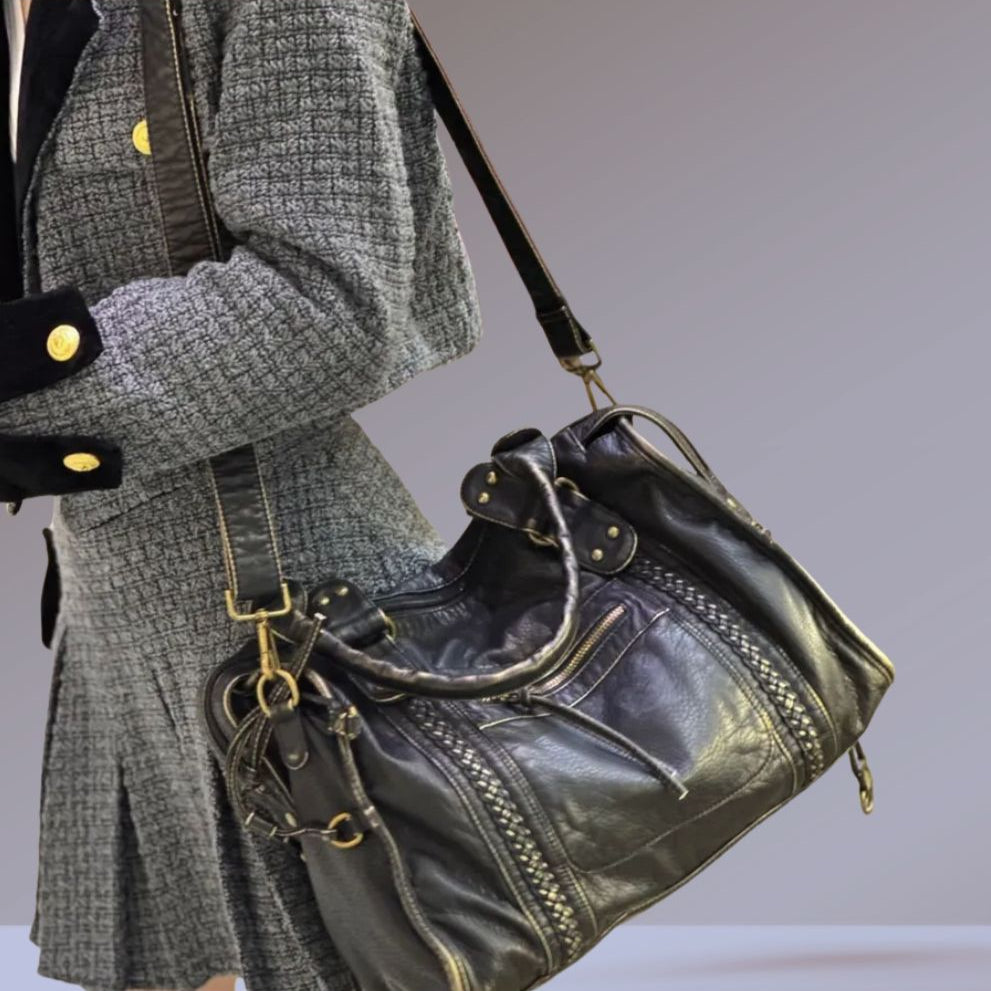 Soline vintage vegan leather shoulder bag