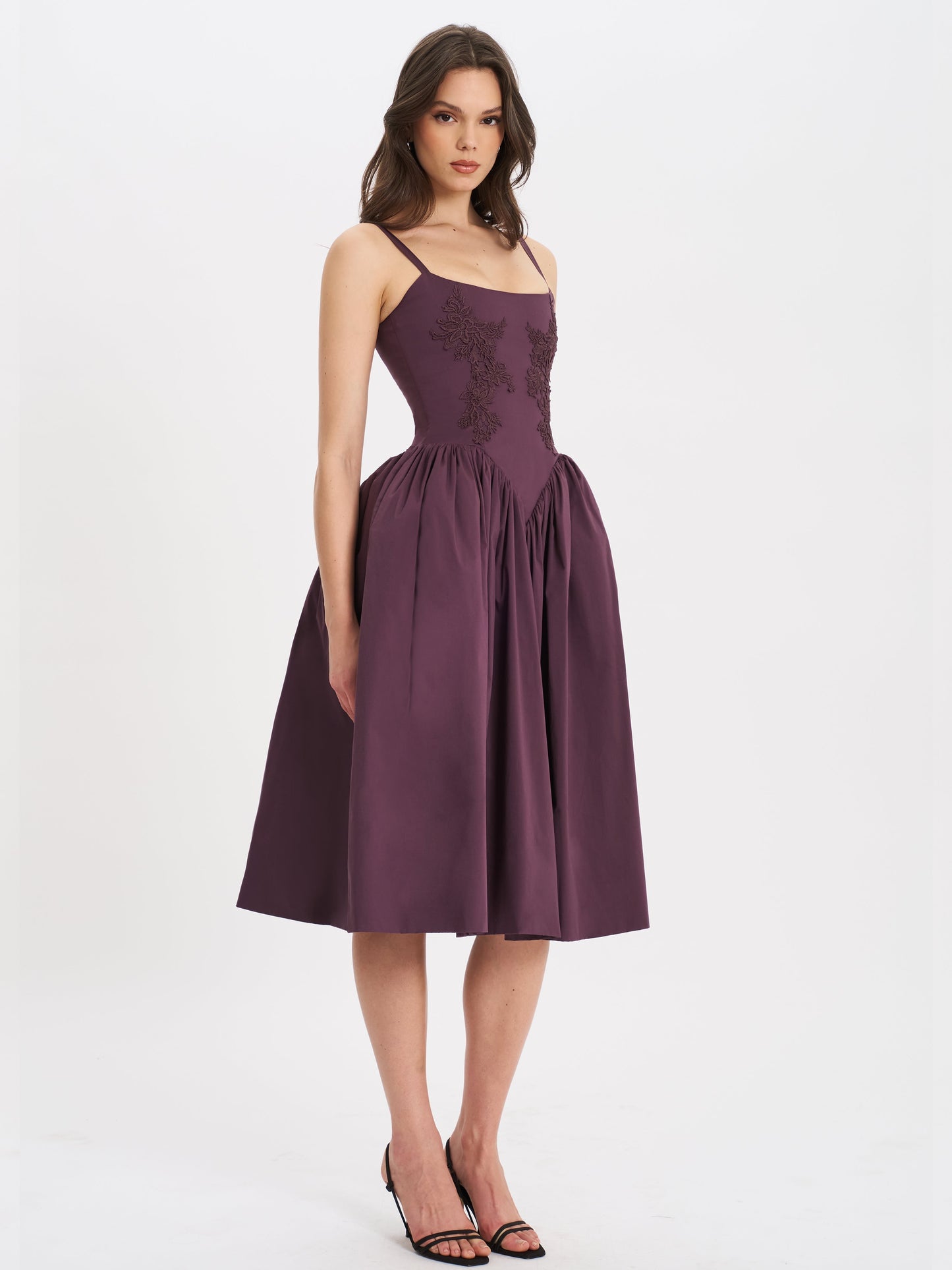 AMARA | LACE-UP MIDI DRESS