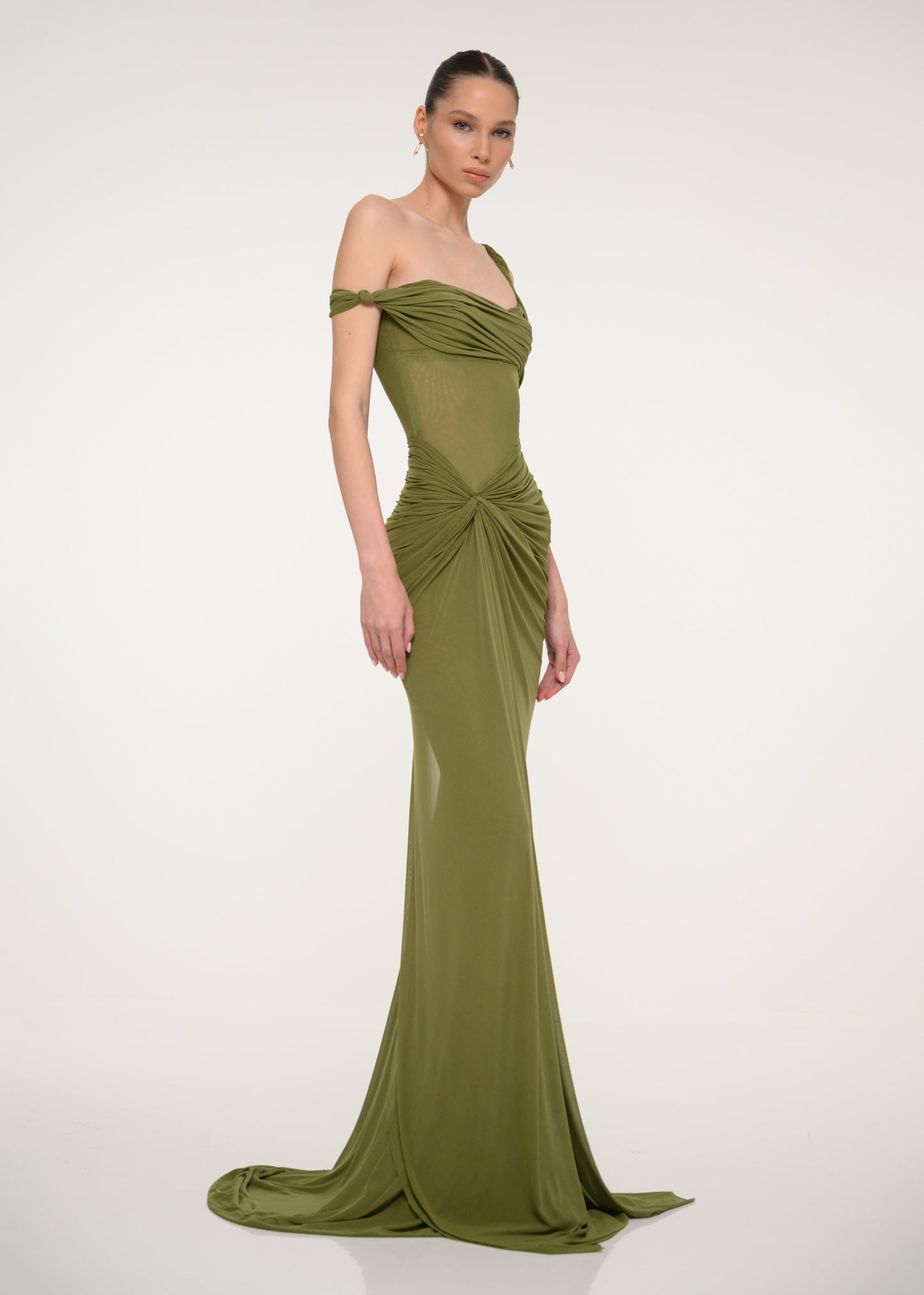 ORIANA | OLIVE MAXI DRESS - Green