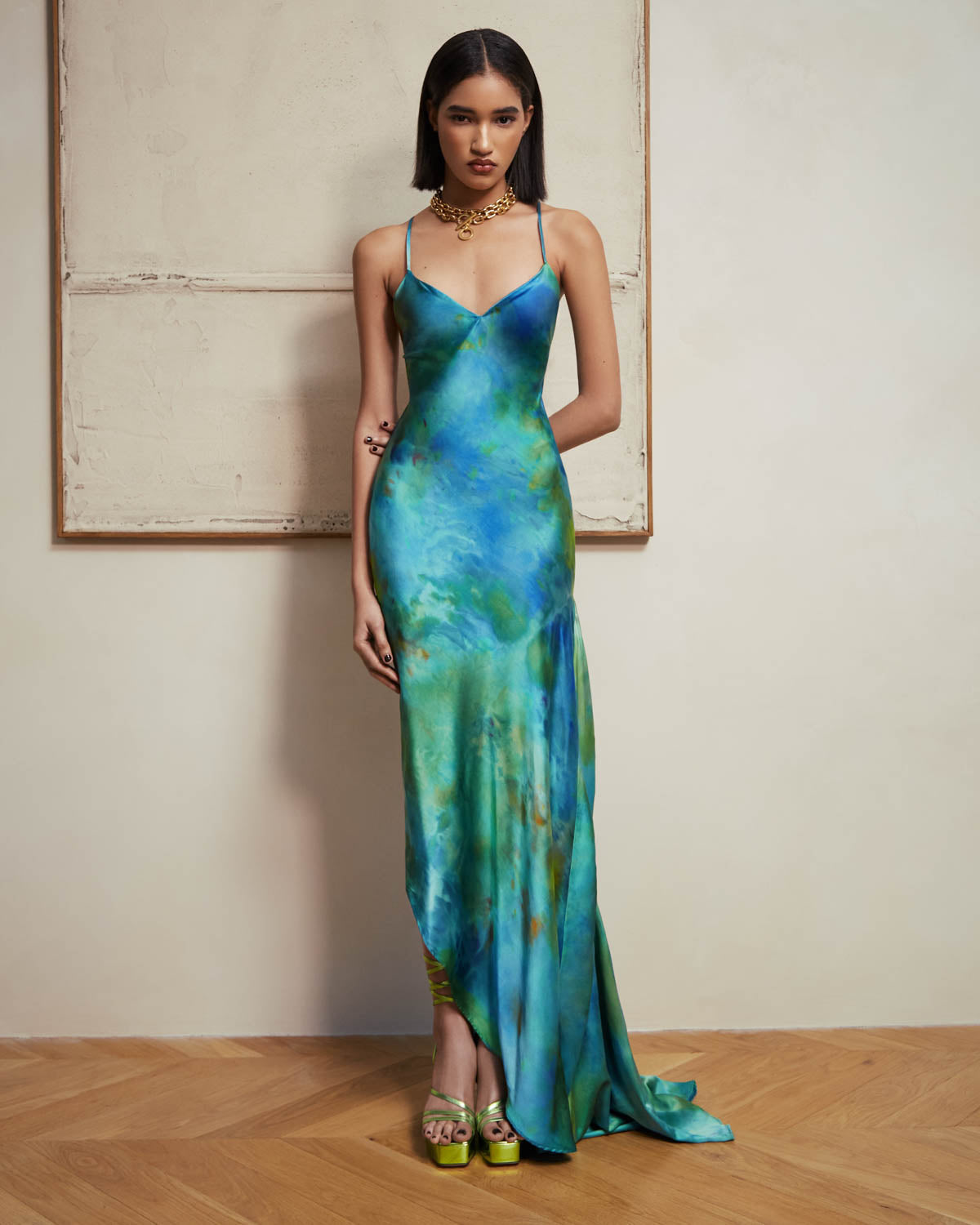 MARINA | ASYMMETRICAL SILK MAXI DRESS