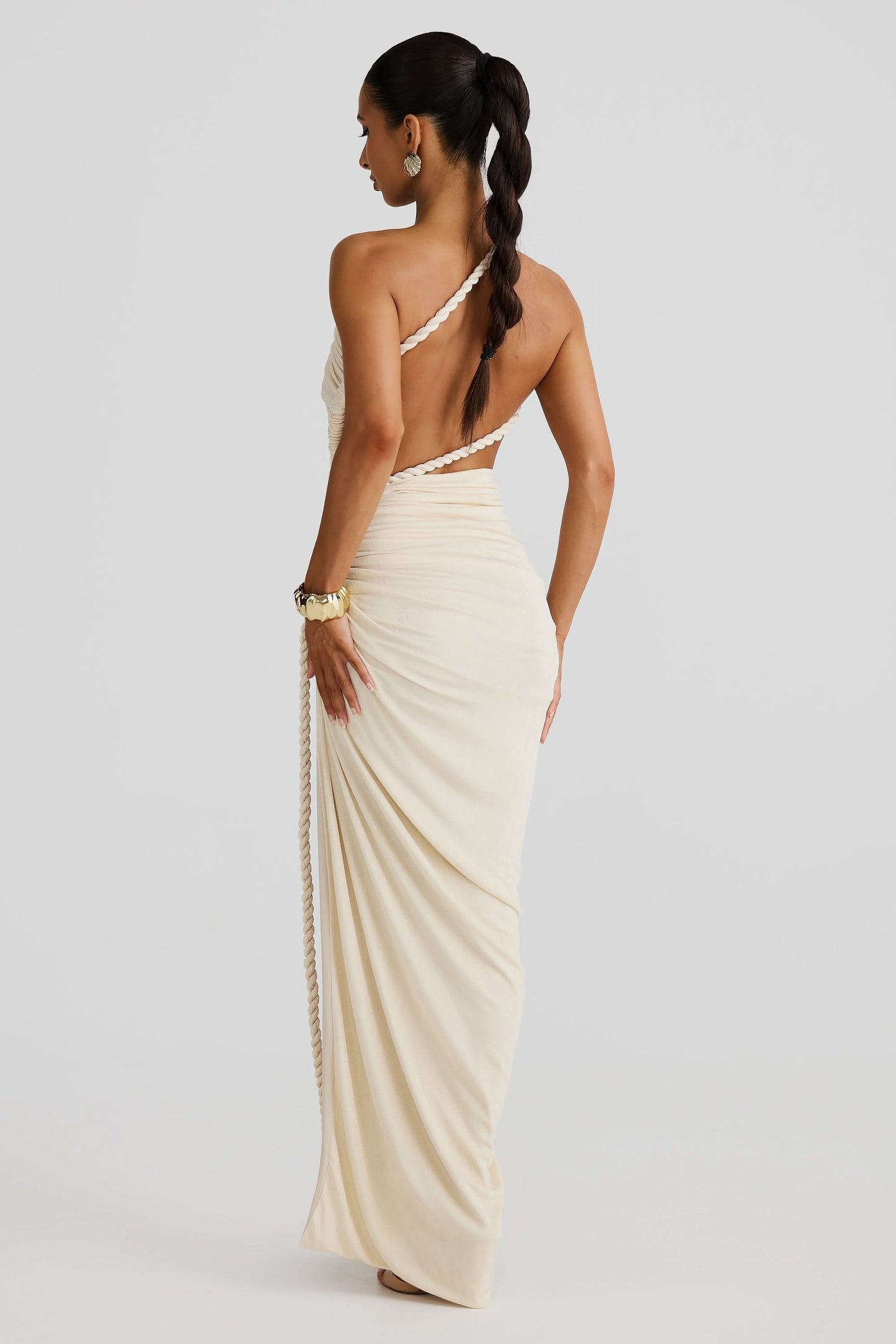 Women's Wedding Guest One Shoulder Ruched Maxi Dress - product image 4