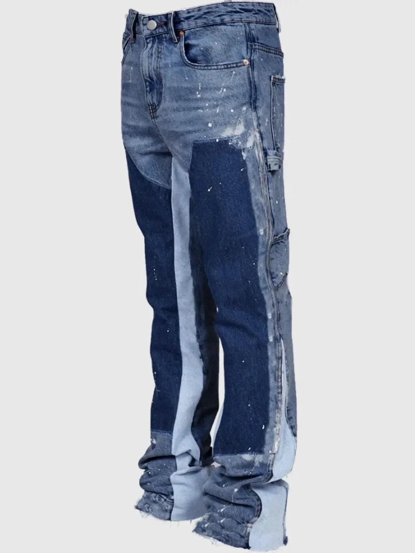 Men's Y2K Paint Splatter Flared Utility Jeans - product image 7