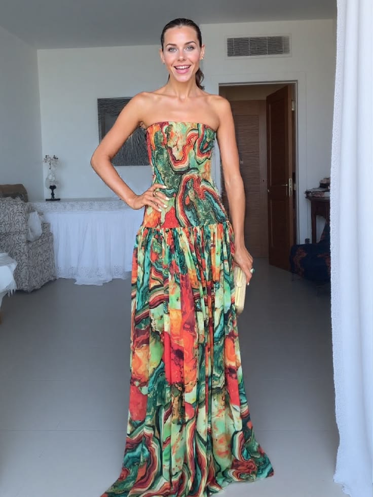 MARIGOLD | WRAP MAXI DRESS - Multicolor