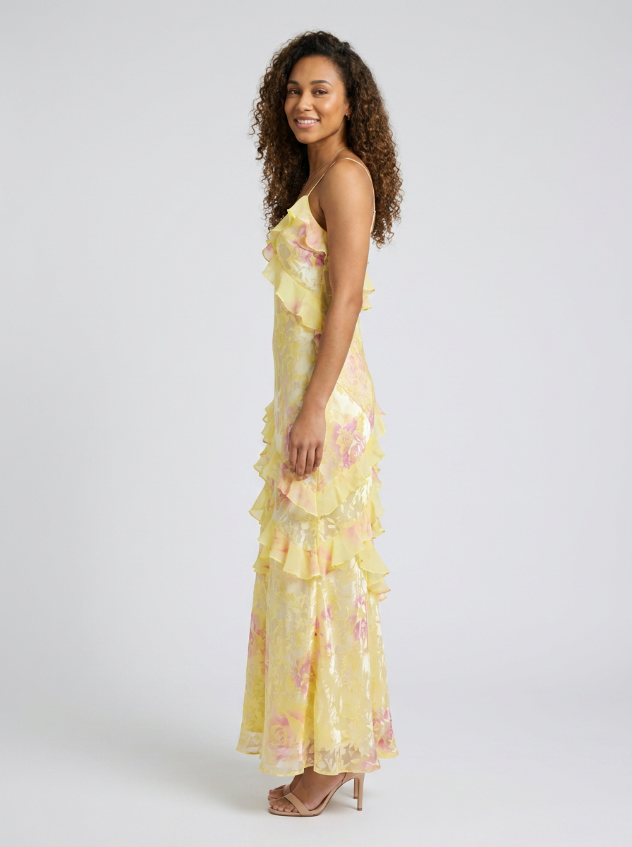 JOLENE | FLORAL RUFFLE MAXI DRESS