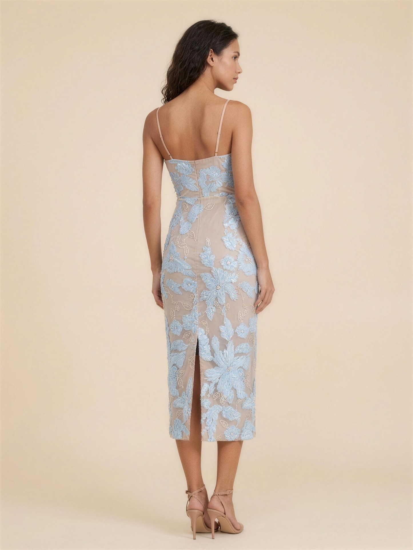 WINNIE | SLIT MIDI DRESS - Blue