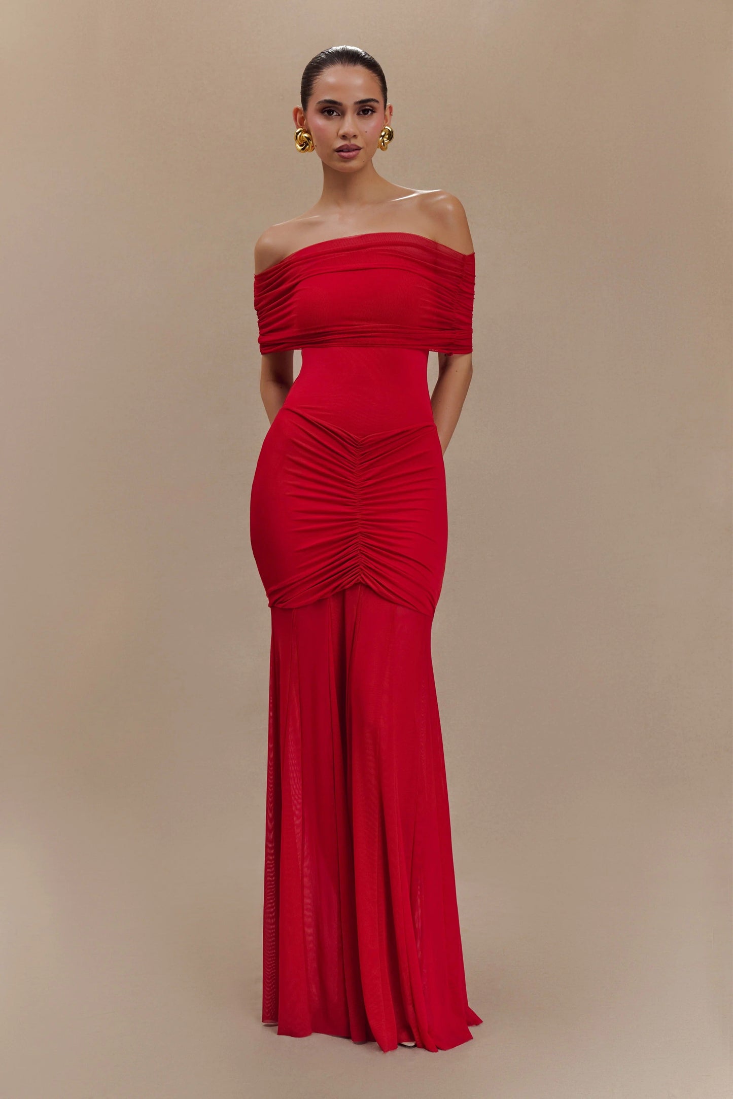 CASPIAN | OFF SHOULDER MAXI DRESS