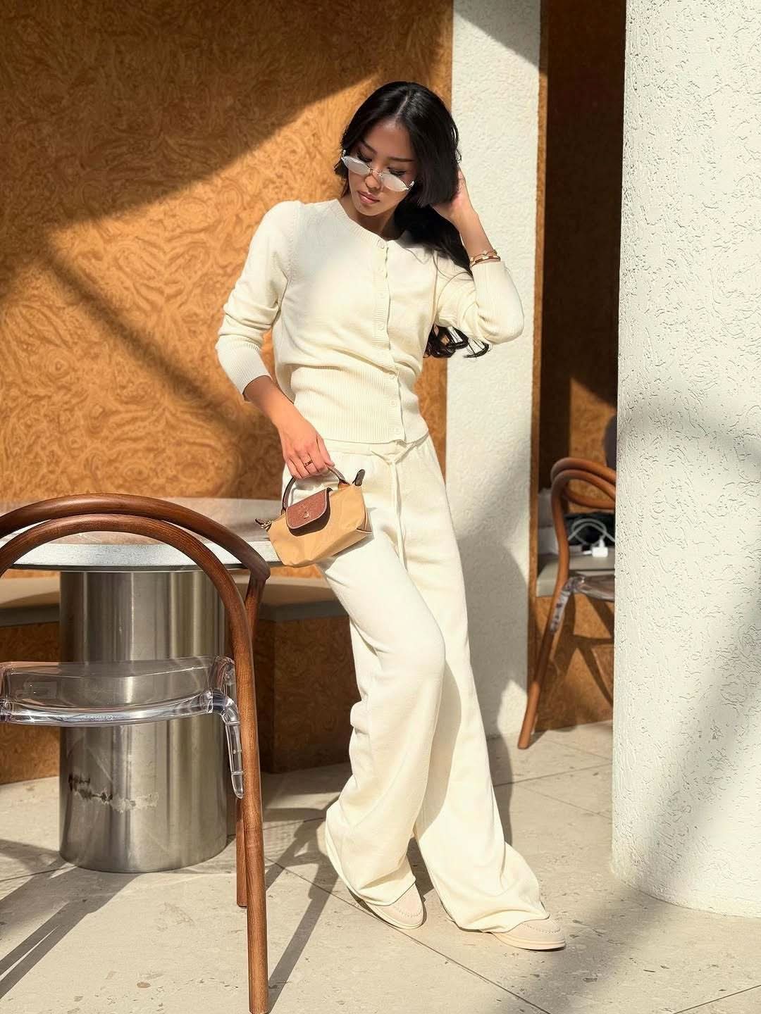 Women's Ribbed Knit Long Sleeve Lounge Set Wide Leg Pants - product image 20
