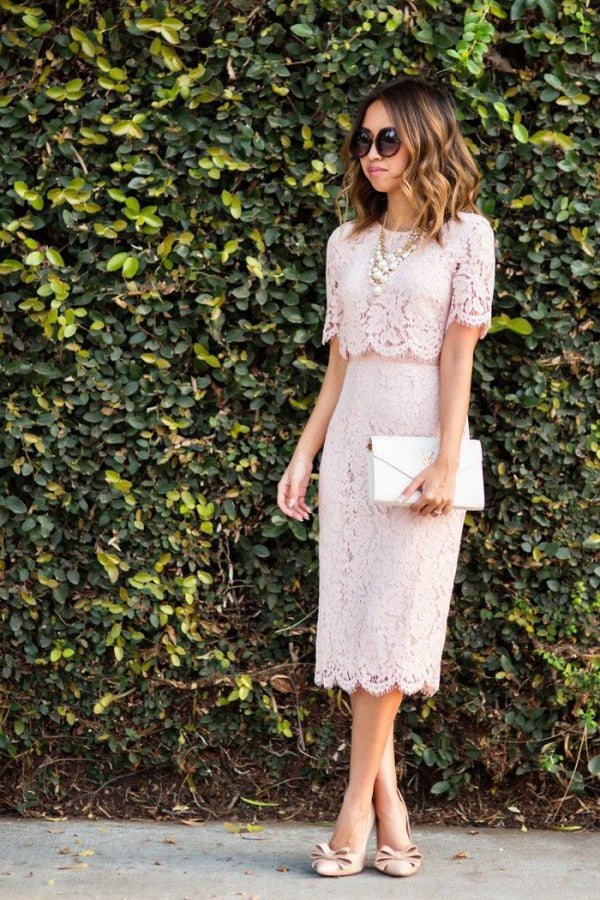 CORALINE | SILK PROM MIDI DRESS - Blush