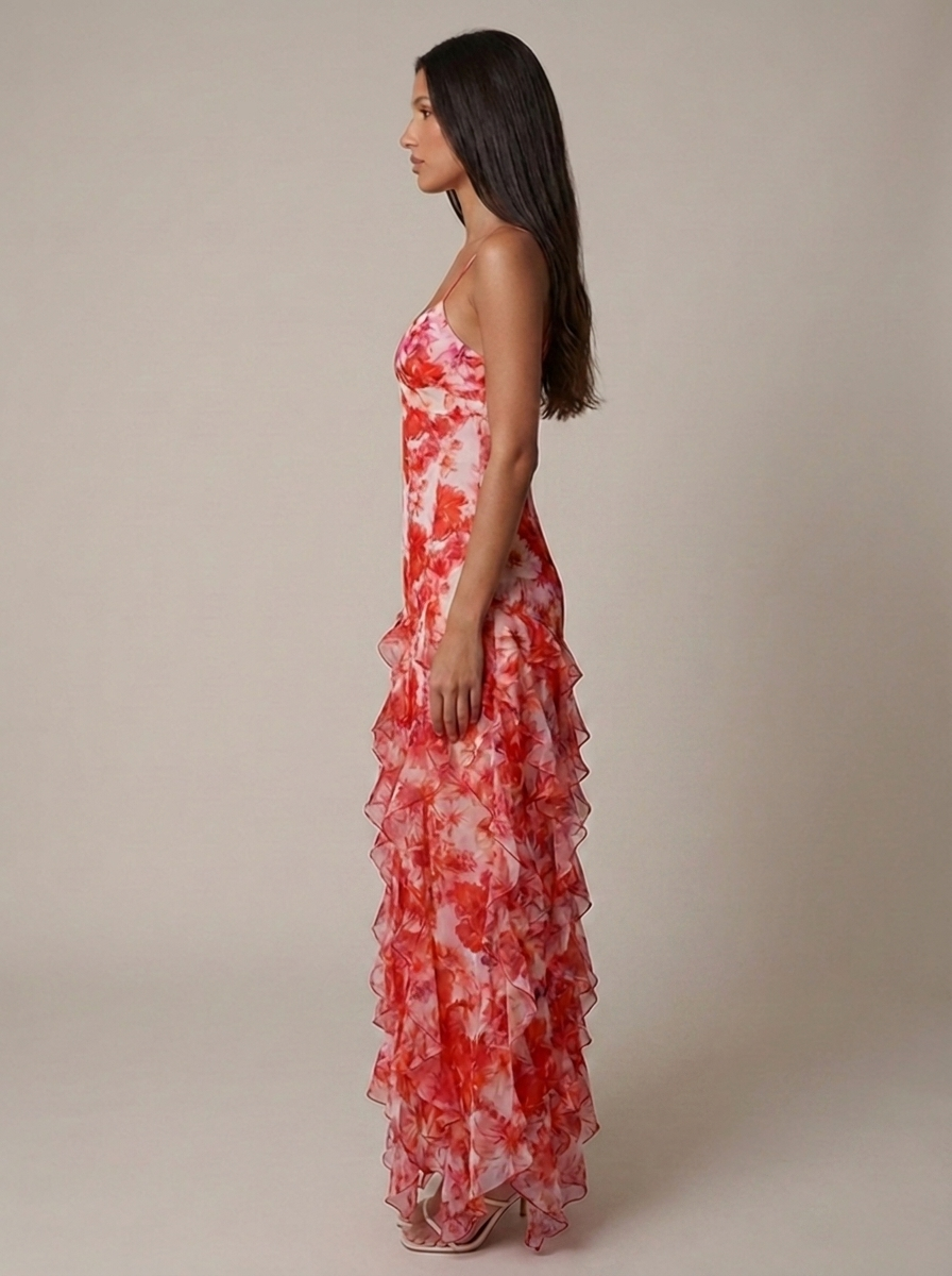 ODETTE | FLORAL RUFFLE MAXI DRESS