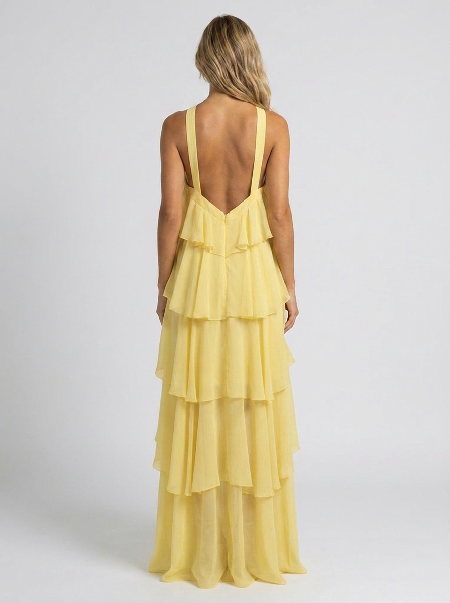 NOOR | TIERED HALTER MAXI DRESS