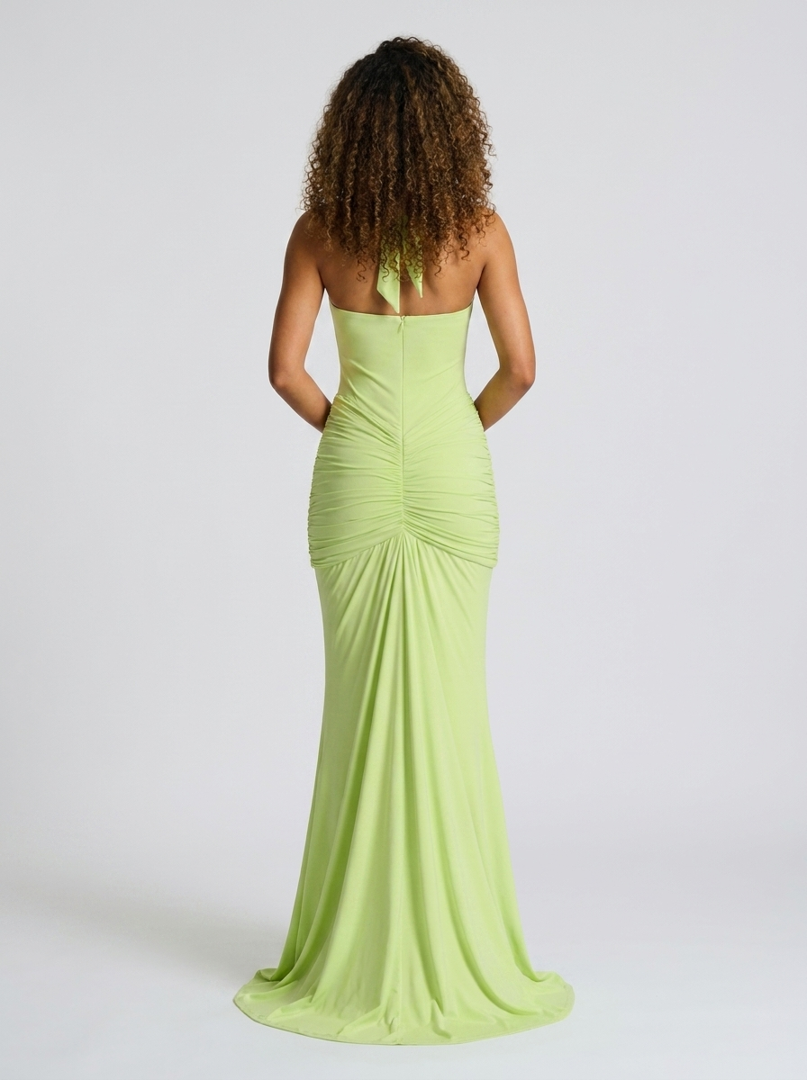 FIONA | RUCHED PLUNGE MAXI DRESS
