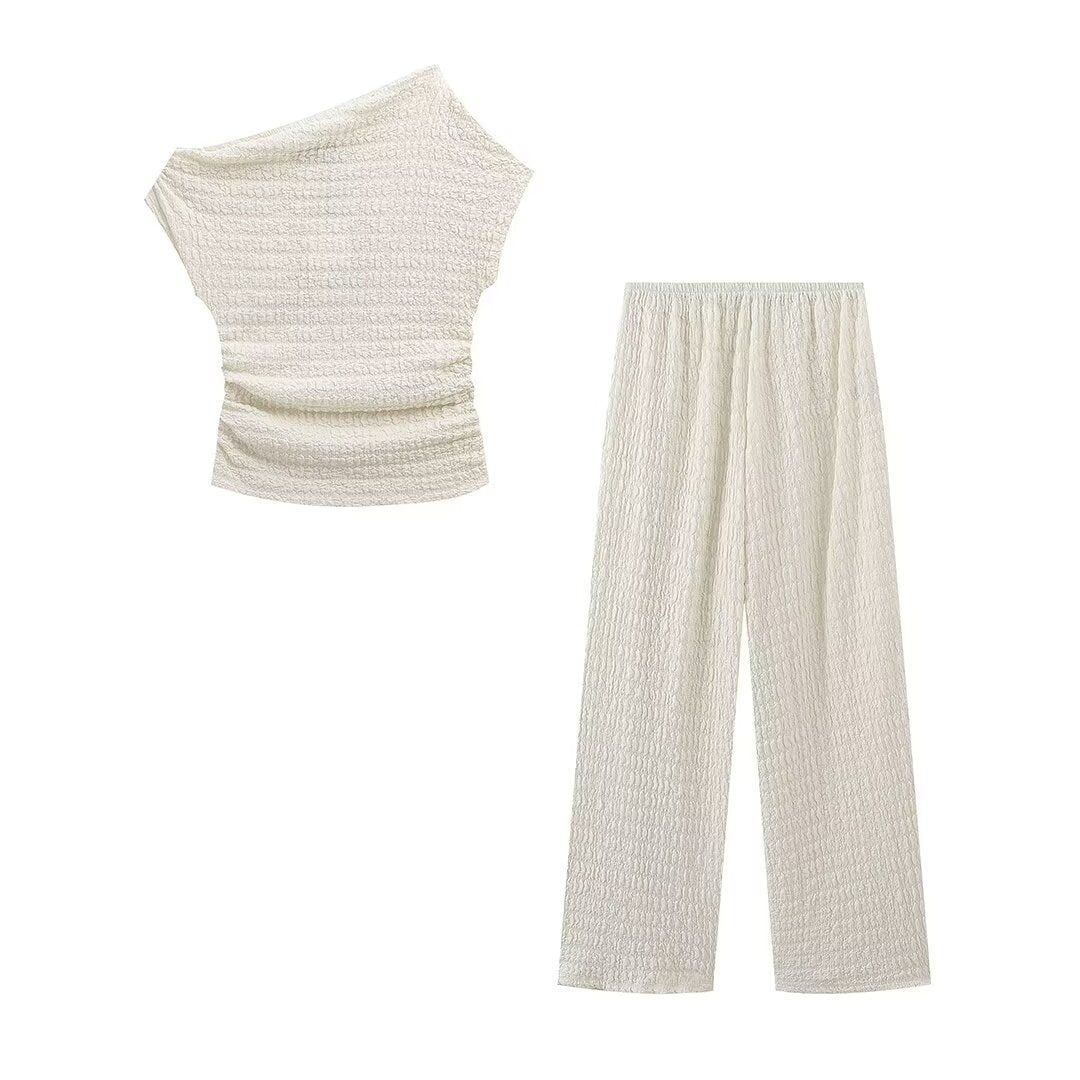 AMELIA | TEXTURED TOP + FREE TROUSERS
