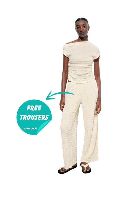 AMELIA | TEXTURED TOP + FREE TROUSERS
