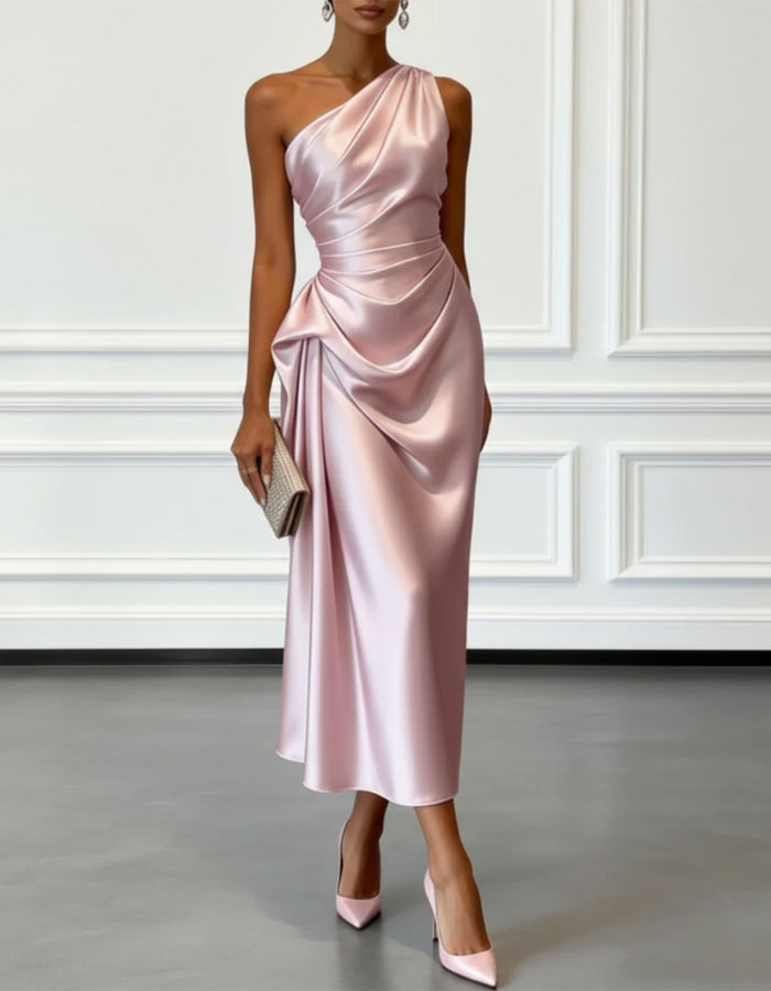 MYA | ASYMMETRICAL MIDI DRESS - White