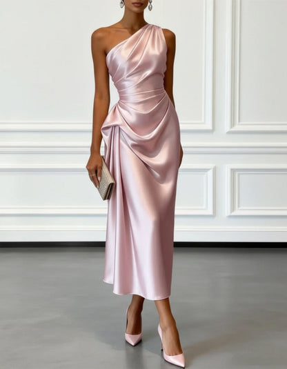 MYA | ASYMMETRICAL MIDI DRESS - White