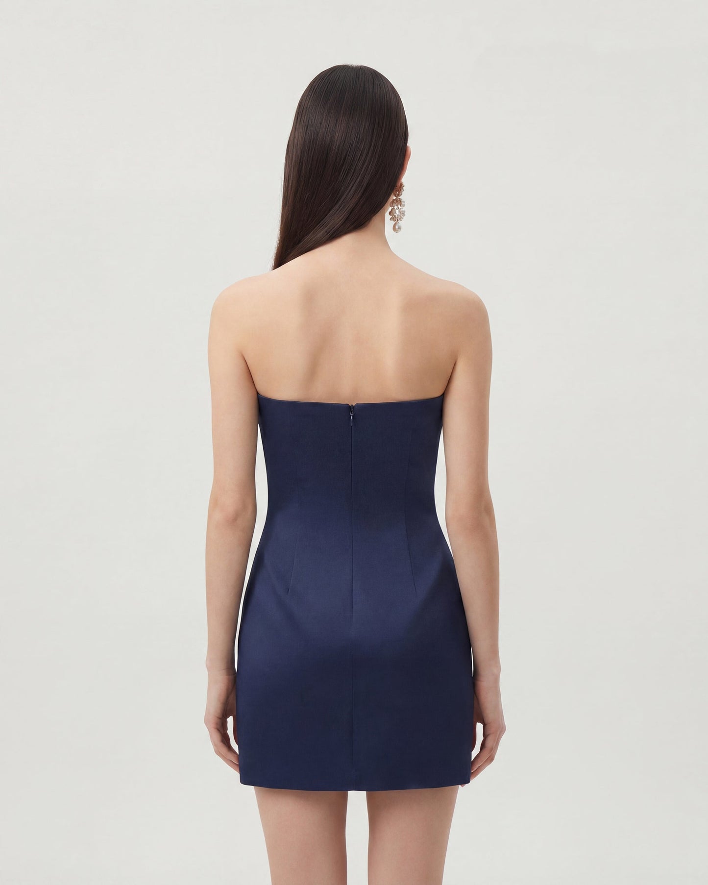PAOLA | LEATHER MINI DRESS - Blue