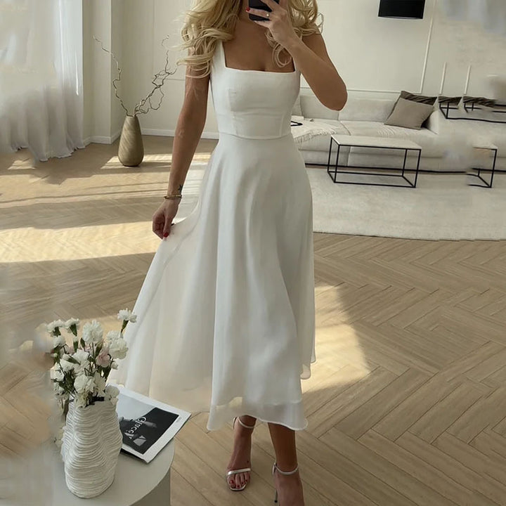 PAULINA | POLO MIDI DRESS - White
