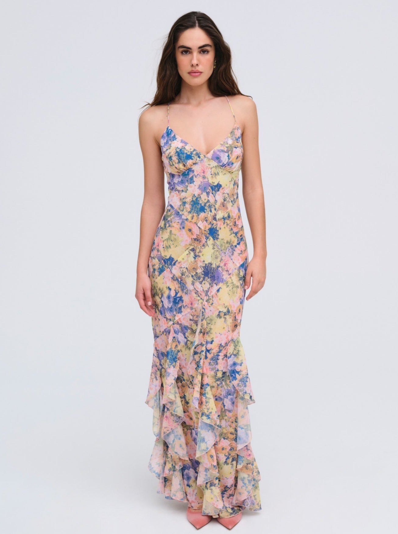 RAYA | SATIN MAXI DRESS - Pink