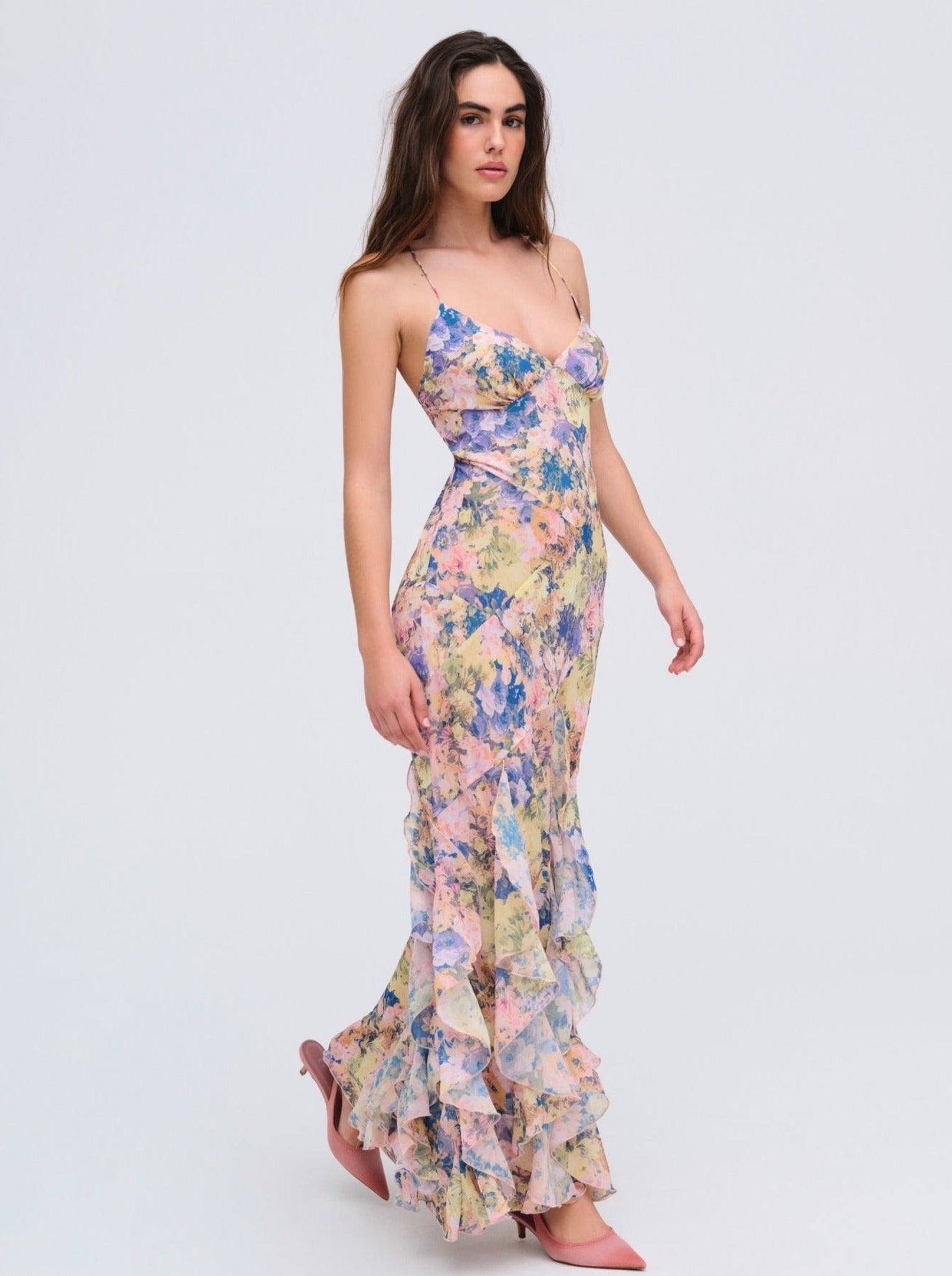 RAYA | SATIN MAXI DRESS - Pink