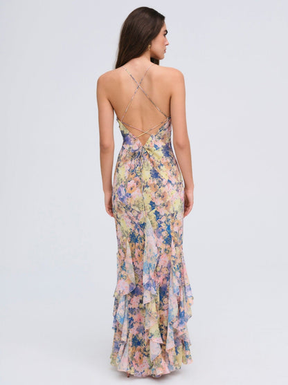 RAYA | SATIN MAXI DRESS - Pink