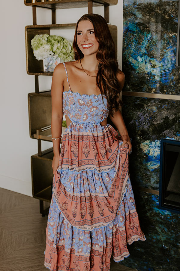 ELENA | TIERED MAXI DRESS - Blue