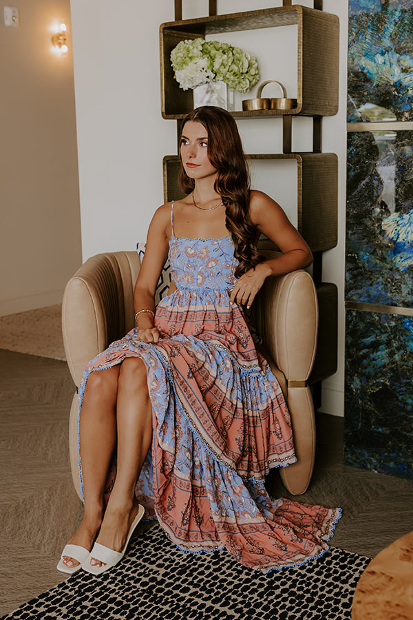 ELENA | TIERED MAXI DRESS - Blue