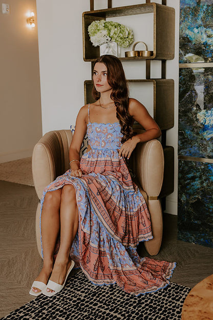 ELENA | TIERED MAXI DRESS - Blue