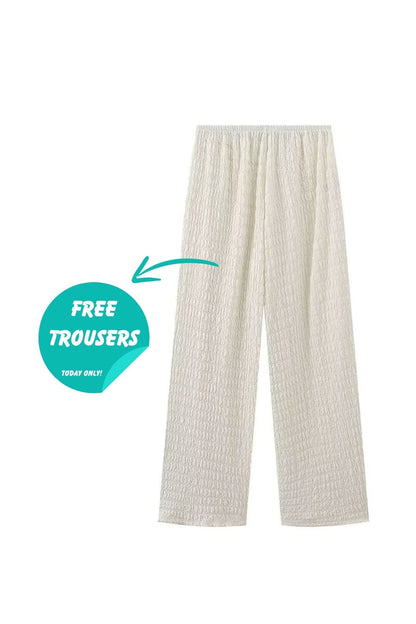 AMELIA | TEXTURED TOP + FREE TROUSERS