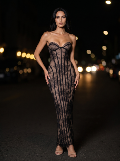 SOLEIL | COCKTAIL MAXI DRESS - Black, side