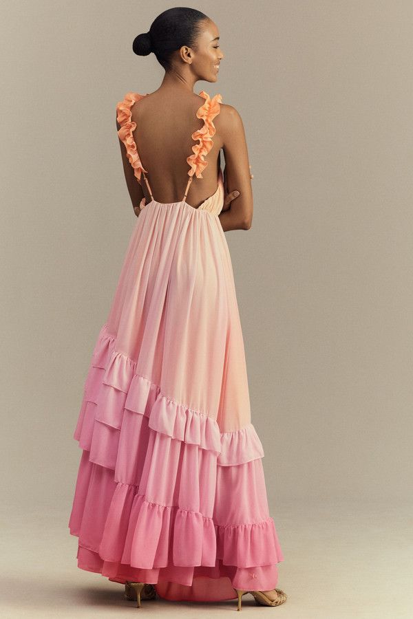 SAMARA | RUFFLE MAXI DRESS - Pink