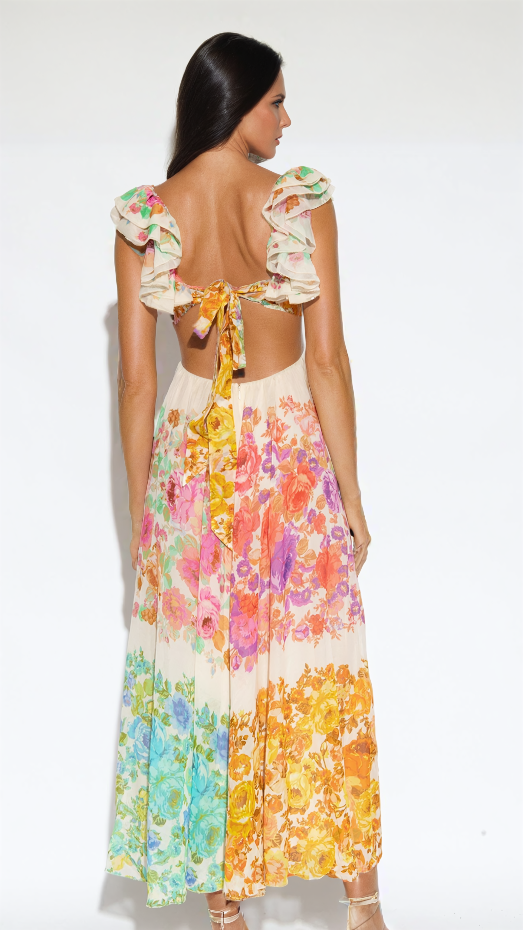 DEMI | FLORAL PLEATED MAXI DRESS