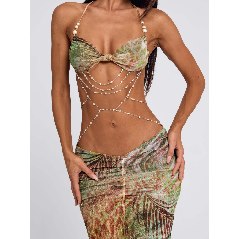 CARMELA | EMBELLISHED HALTER MAXI DRESS