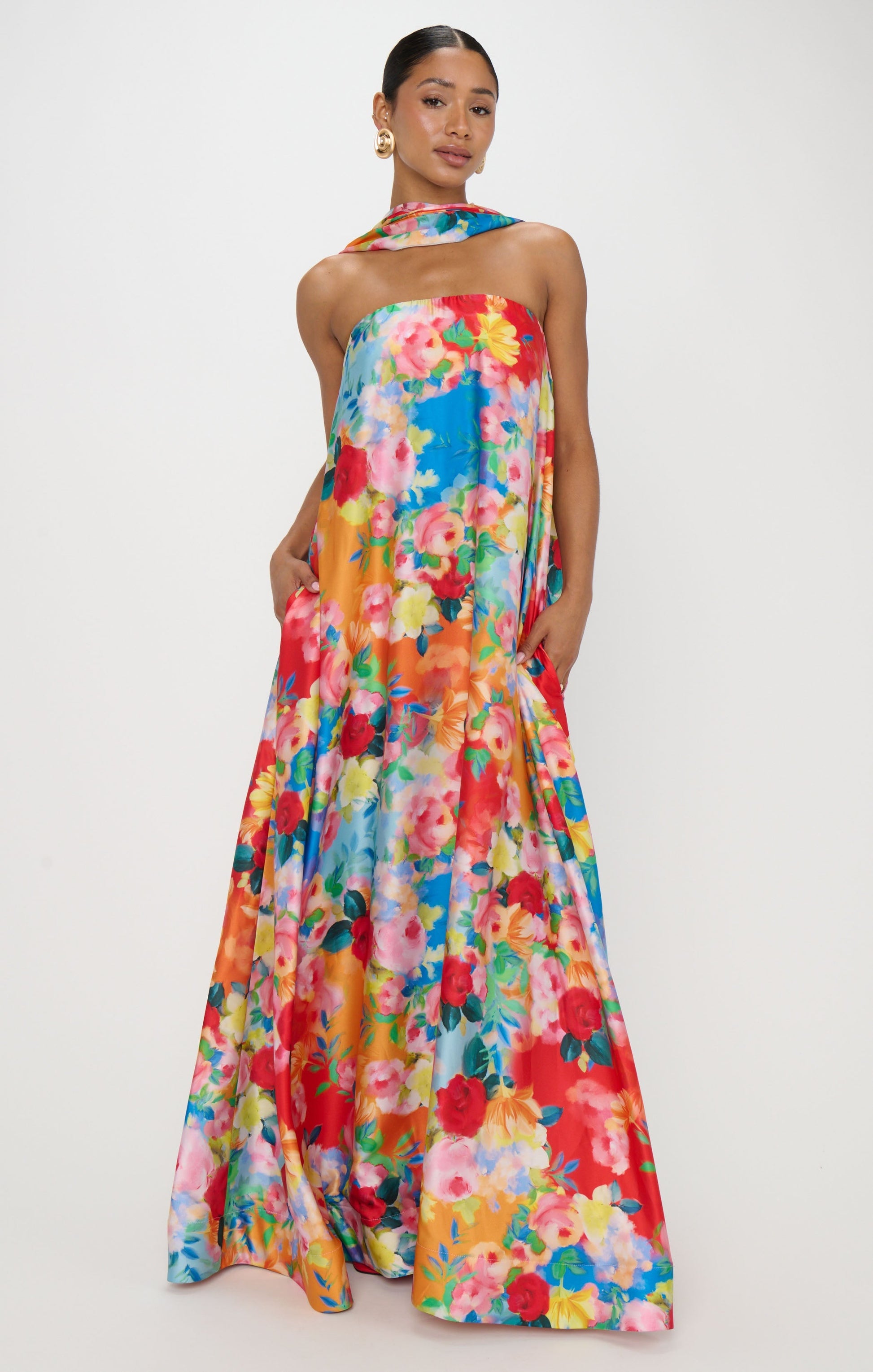 NATASHA | STRAPLESS FLORAL GOWN