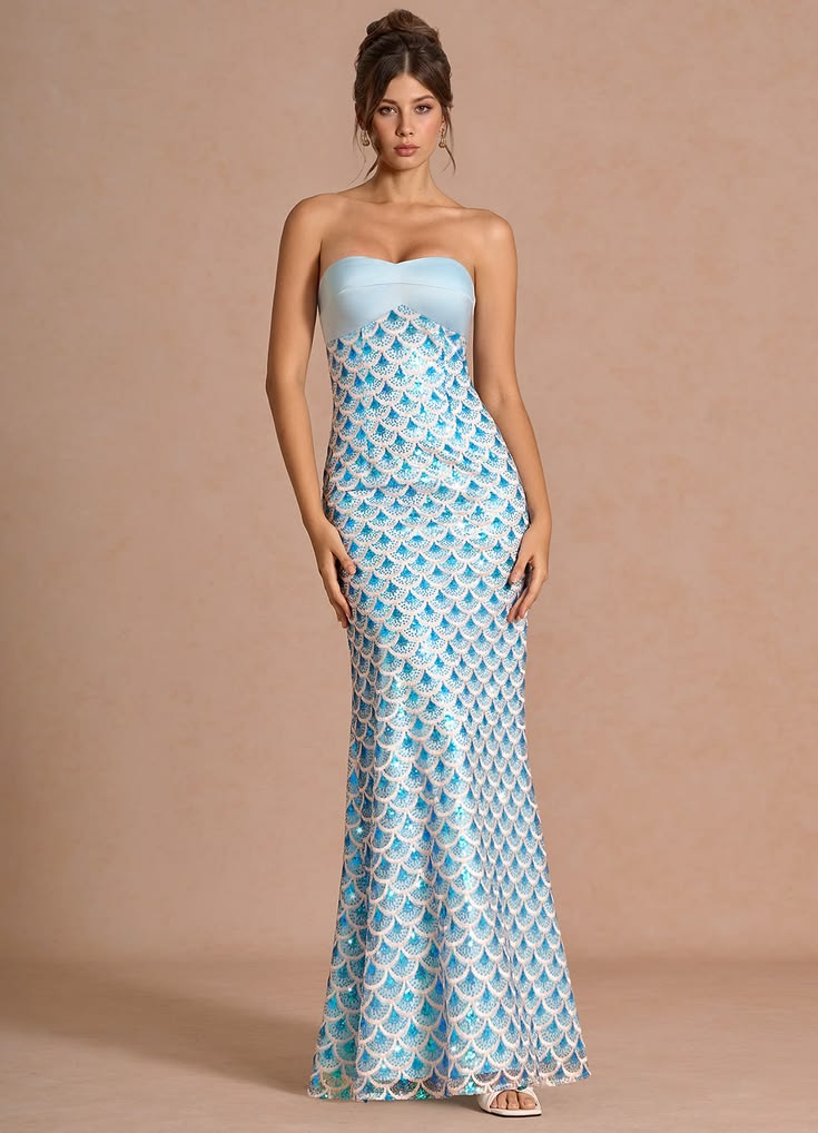 MELANIA | JERSEY MAXI DRESS - Light Blue