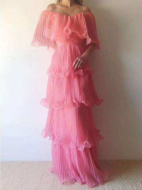 EMERSON | TIERED HOT MAXI DRESS - Pink