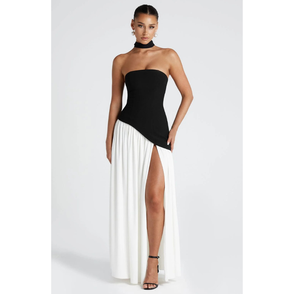 MONROE | CASUAL MAXI DRESS - Black/White