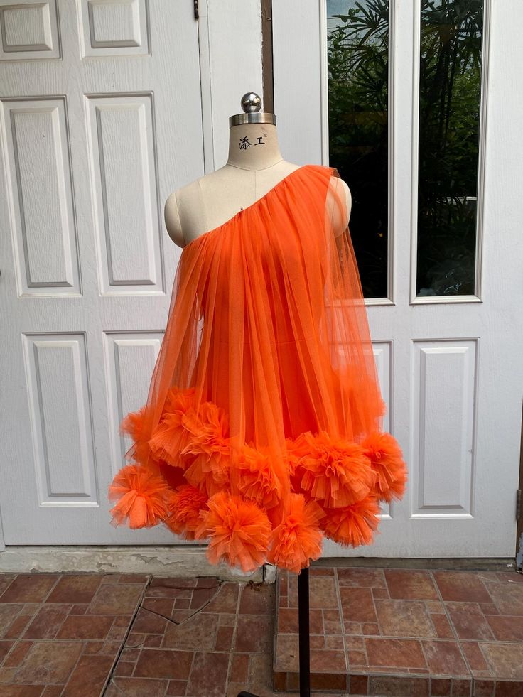 MICAELA | TULLE MINI DRESS - Orange