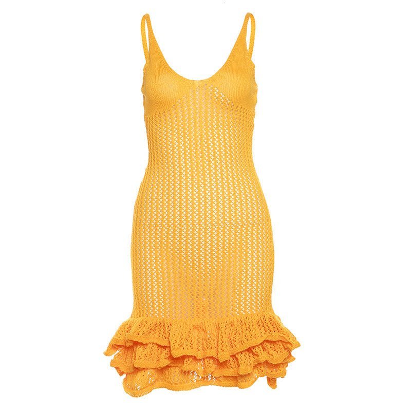 DIANA | CROCHET RUFFLE MINI DRESS
