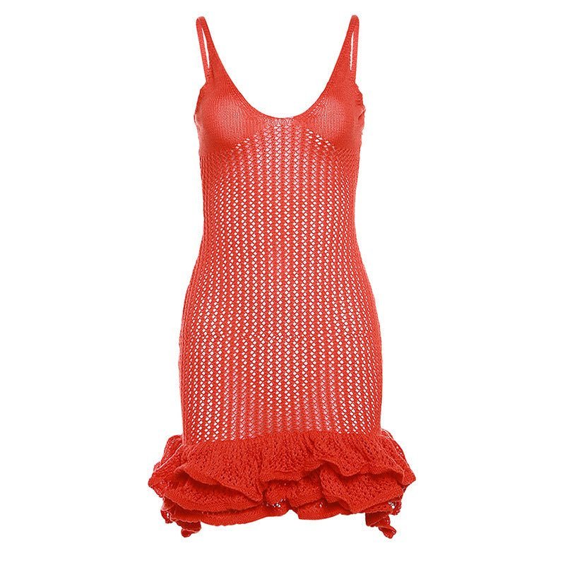 DIANA | CROCHET RUFFLE MINI DRESS
