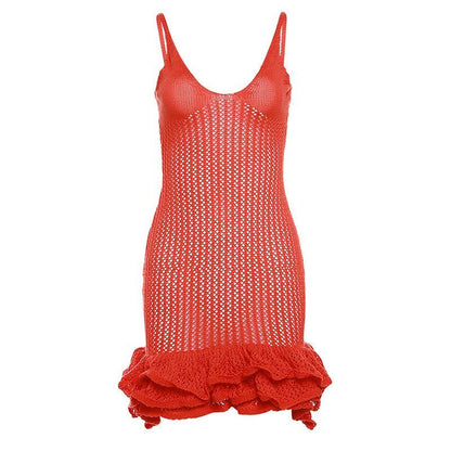 DIANA | CROCHET RUFFLE MINI DRESS