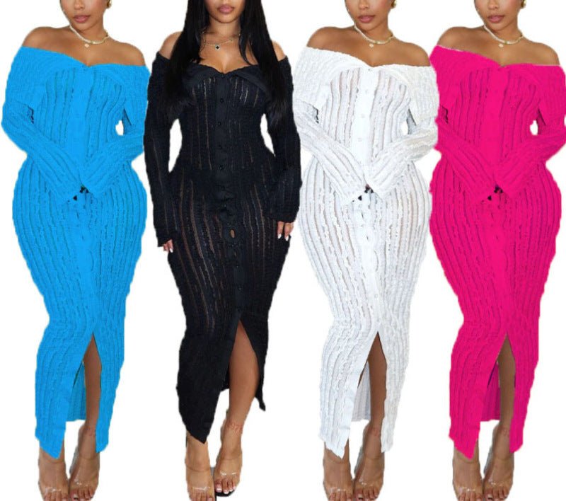 ALISE | OFF SHOULDER MAXI DRESS
