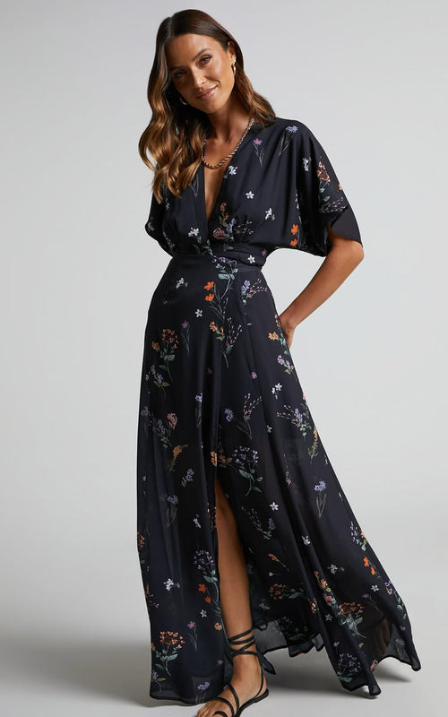 BREA | WRAP MAXI DRESS - Black