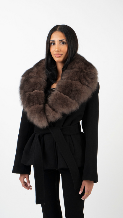 Amelia Faux Fur Oversized Collar Tailored Jacket