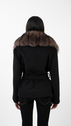 Amelia Faux Fur Oversized Collar Tailored Jacket
