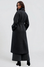 Audrey Belted Tailored Longline Wool Coat