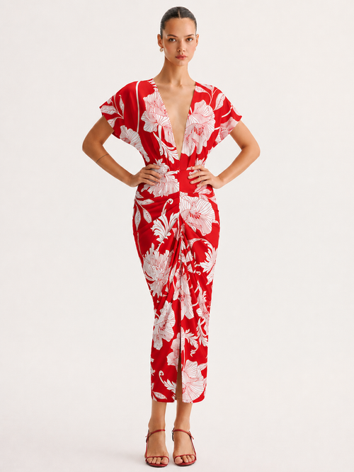 THEODORA | FLORAL MIDI DRESS
