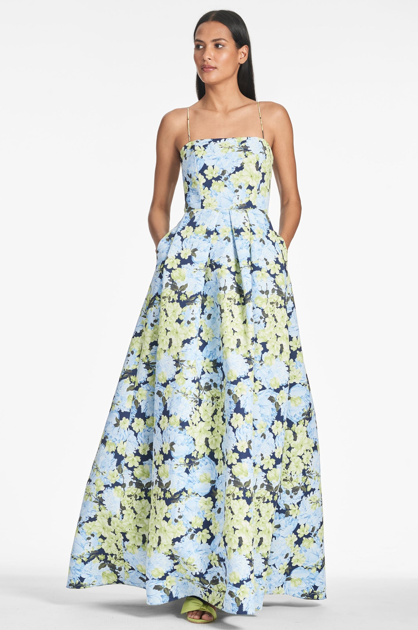 HAILEY | PRINT EVENING GOWN - GARDEN CLUB