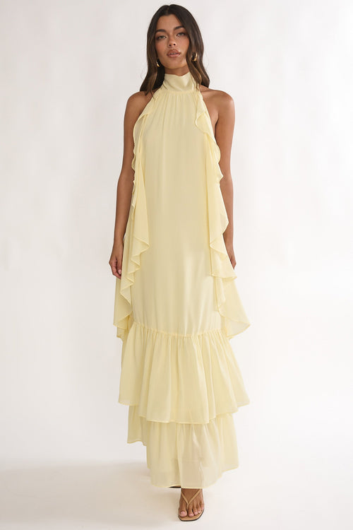 SAMARIA | RUFFLE MAXI DRESS - Butter